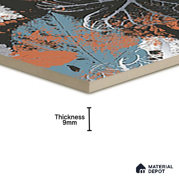 Floral Wall Tile TL 07248 C Plana 8003 GLM (Silver) 1 ft x 1 ft Ceramic Matte Finish - 9 mm  | 2 mm Spacer is Mandatory | Please Expect a Slight Variation of Pattern (Sample)
